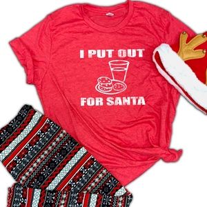 I Put Out For Santa Funny Christmas Unisex Tee